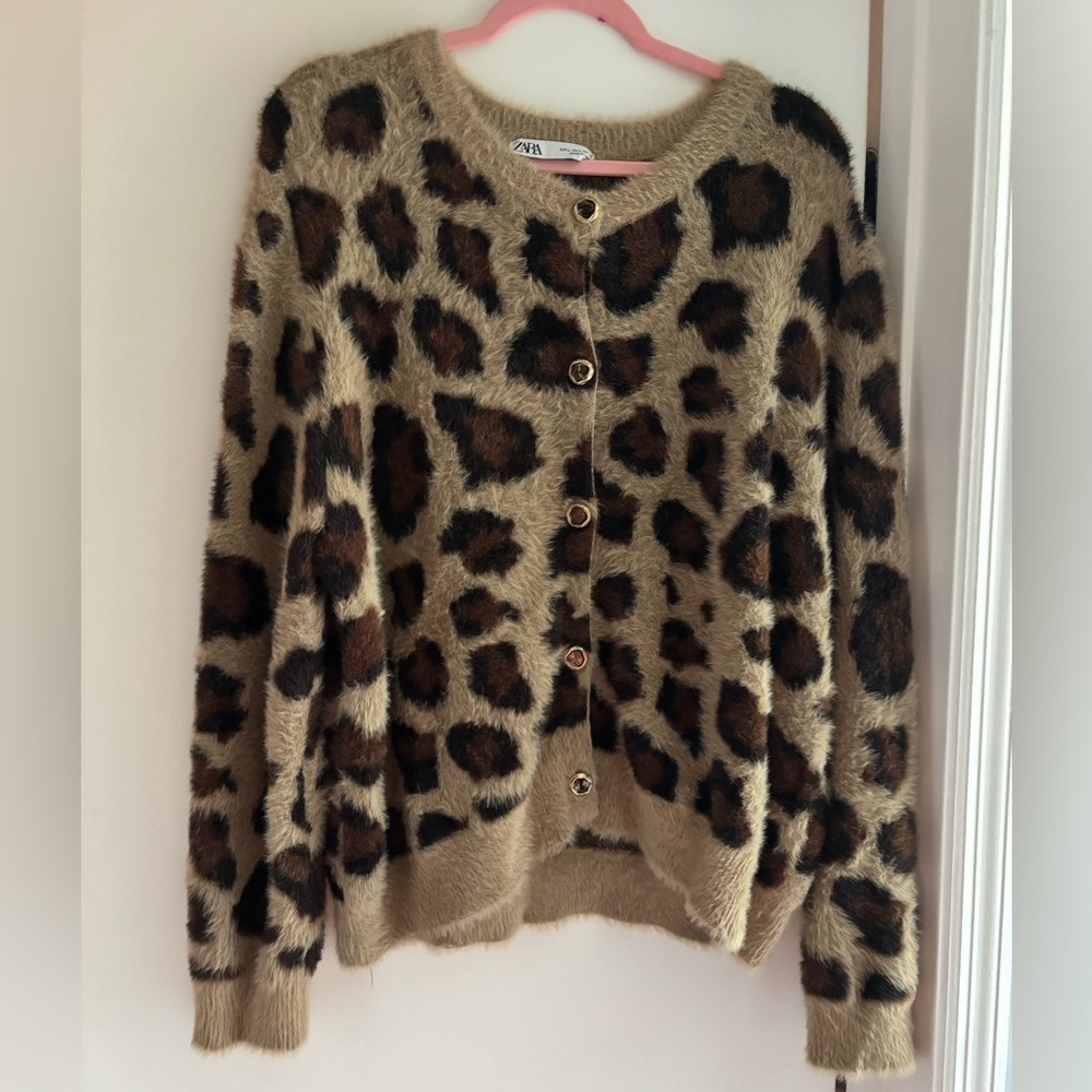 Zara Brown Leopard Cardigan